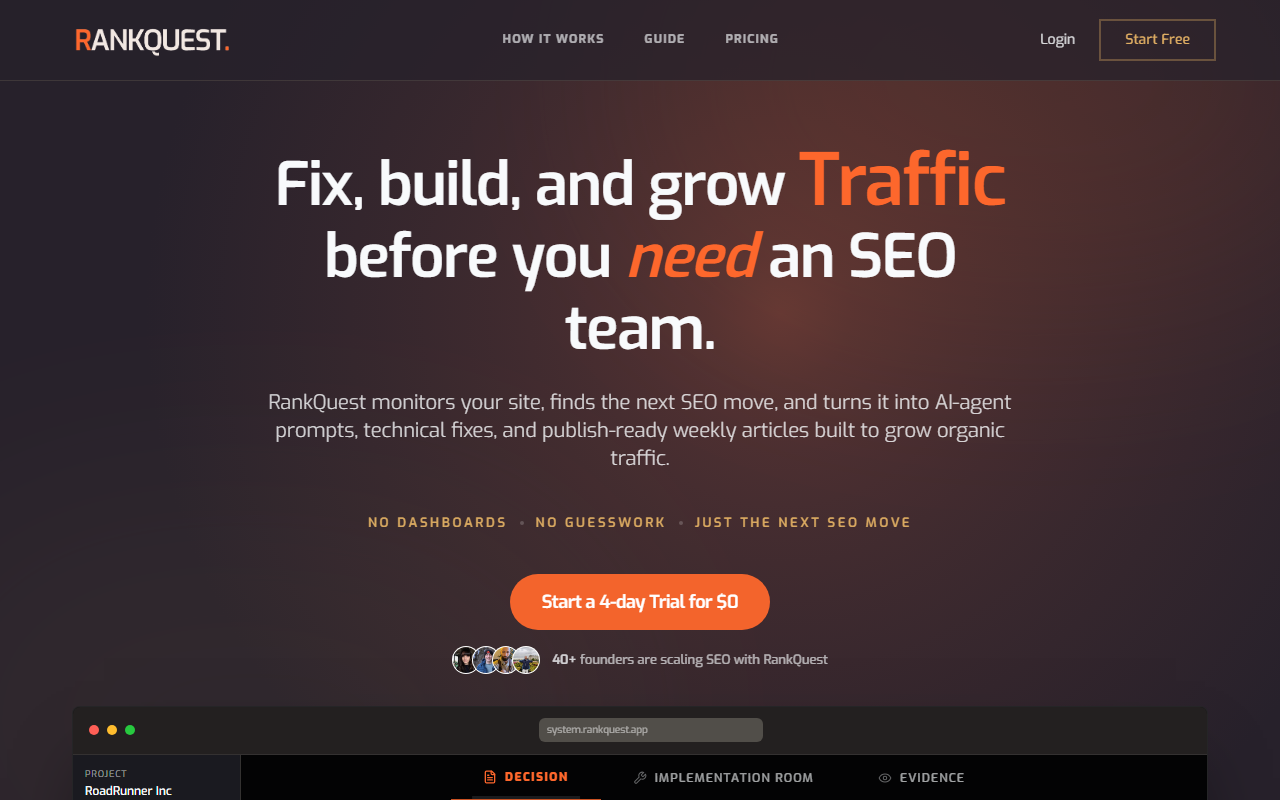RankQuest product interface